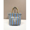 Prada Pink Small raffia tote bag (pink/ blue/ yellow)