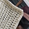 Prada small logo raffia tote white