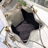 Prada Saffiano white leather bucket bag
