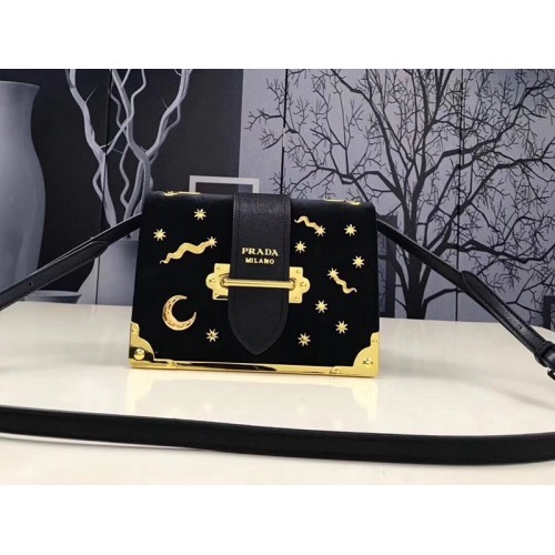 Prada cahier bag black 1BH018 2EKN F0002