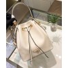 Prada Saffiano white leather bucket bag