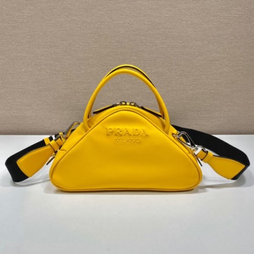 Prada Triangle Yellow Leather Bag