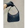 Prada Hobo Mini Quilted Black Nylon Shoulder Bag