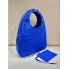 Prada blue canvas hobo bag