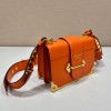 Prada Cahier orange leather shoulder bag 1BD045