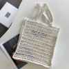 Prada small logo raffia tote white