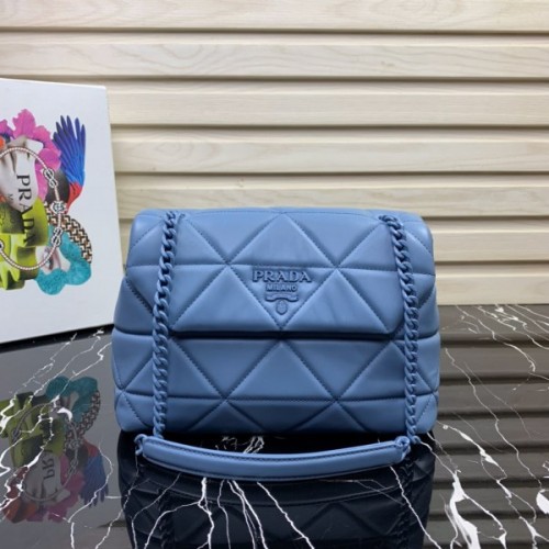 Prada small nappa leather spectrum bag in blue