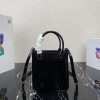 Prada Logo Plaque Small Tote In Black