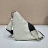 Prada Triangle White Leather Shoulder Bag