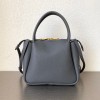 Black Small grey leather handbag 1BC145