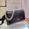 Prada System nappa leather patchwork bag in black