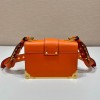 Prada Cahier orange leather shoulder bag 1BD045