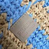 Prada large blue raffia tote bag