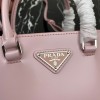 Prada Logo Plaque Small Tote In Pink
