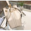 Prada Saffiano white leather bucket bag