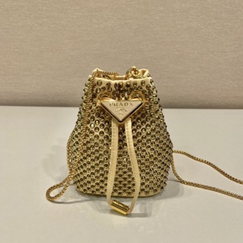 Prada embellished satin mini pouch