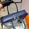 Prada Briefcase Saffiano Blue Leather Work Bag