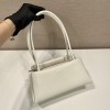 Prada small white nappa leather top handle bag