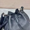Prada black leather bucket bag