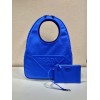 Prada blue canvas hobo bag