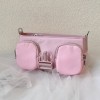 Prada Women Pocket Nylon Pink Leather Bag