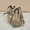 Prada beige leather bucket bag