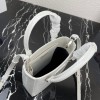 Prada Logo Plaque Small Tote In White