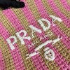 Prada large yellow raffia tote bag