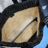 Prada large 2 tone raffia tote bag