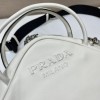 Prada Triangle White Leather Bag