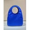 Prada blue canvas hobo bag