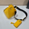 Prada Triangle Yellow Leather Shoulder Bag