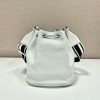 Prada white leather bucket bag