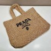 Prada large raffia tote bag