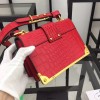 Prada Red Crocodile and Leather Cahier Shoulder Bag 1BA045