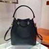 Prada Saffiano black leather bucket bag