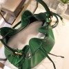 Prada Saffiano green leather bucket bag