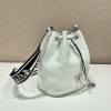 Prada white leather bucket bag