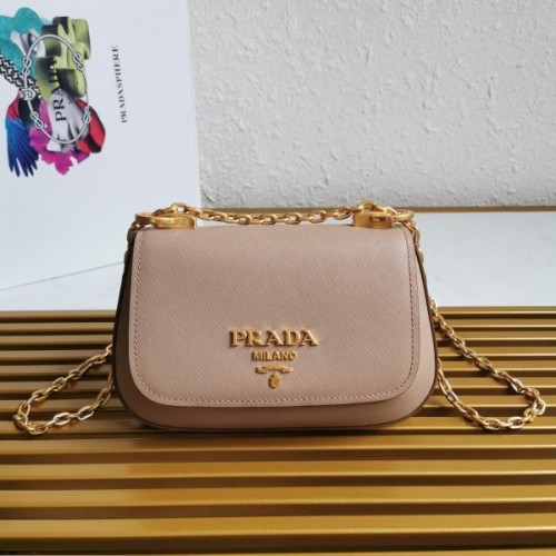 Prada Saffiano Beige Leather Bag