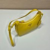 Prada Saffiano Yellow Leather Shoulder Bag