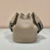 Prada beige leather bucket bag