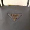 Black Small grey leather handbag 1BC145