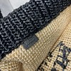 Prada large 2 tone raffia tote bag