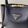 Black Small black leather handbag 1BC145