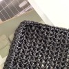 Prada small logo raffia tote black