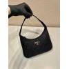 Prada Hobo Mini Quilted Black Nylon Shoulder Bag