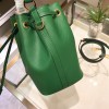 Prada Saffiano green leather bucket bag
