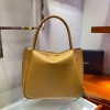Prada medium logo-plaque brown tote bag