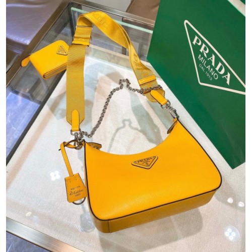 Prada Re-Edition 2005 Saffiano Yellow LeatherBag