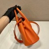 Prada Orange Saffiano Leather Mini Galleria Tote Bag